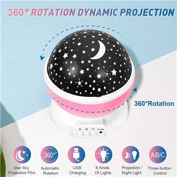 Star Master Galaxy Night Projector Lamp 360 Rotating LED Starry Light
