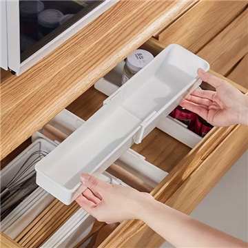 Outward Horizontal Telescopic Expandable Drawer Organizer Tray